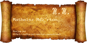 Matheisz Márton névjegykártya