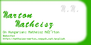 marton matheisz business card